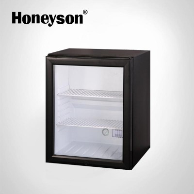 Honeyson high quality lockable mini bar fridge size with glass door