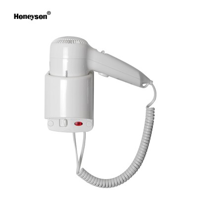 Honeyson hotel bathroom silent mounted hair dryer with holder stand