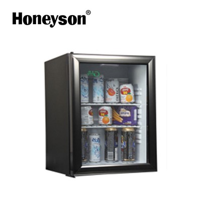 Honeyson hotel glass door mini refrigerator low energy consumption